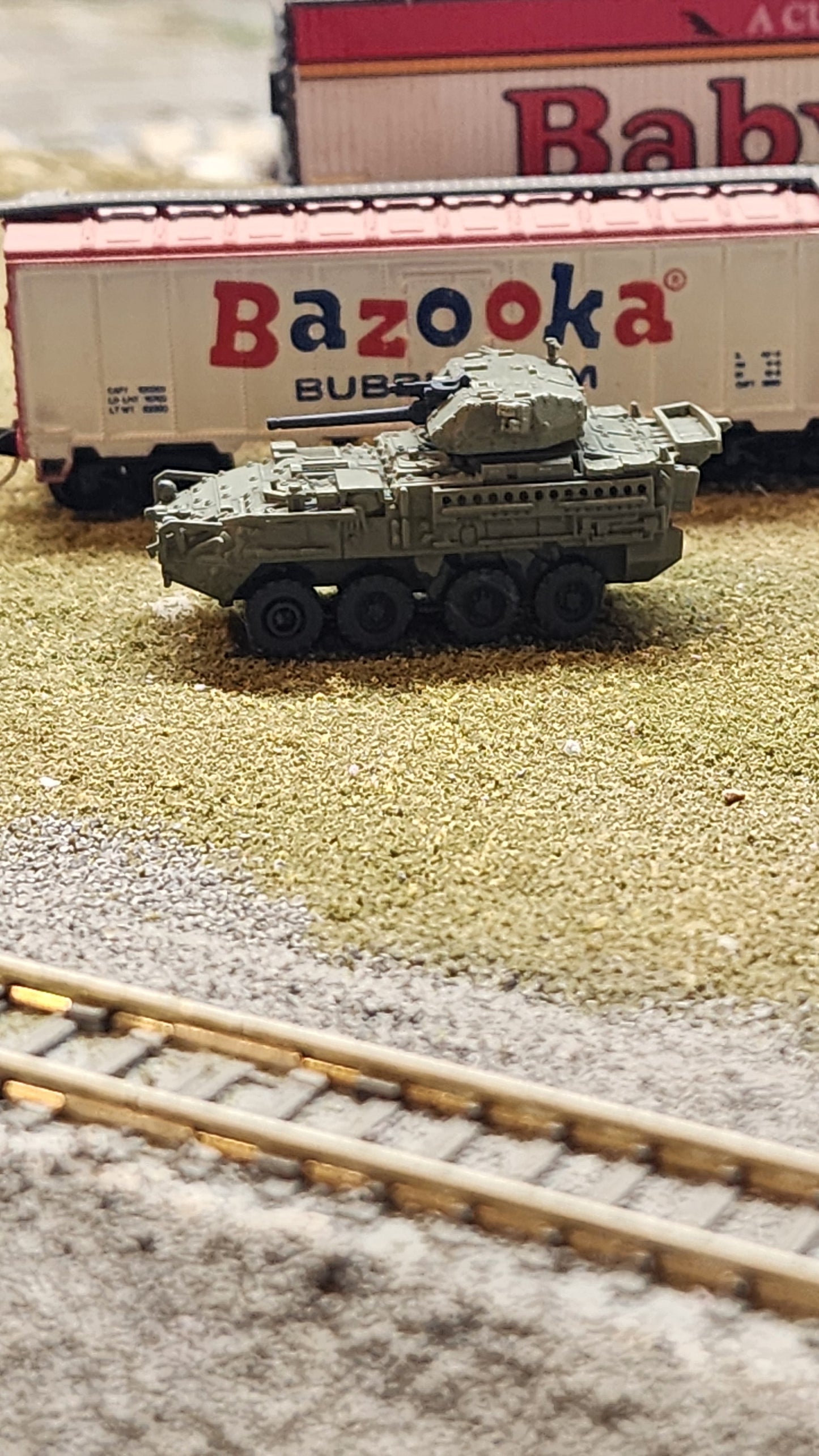 N Scale 1:160 Stryker 30 mm Infantry Carrier Vehicle – Dragoon (ICV-D) -OD Green