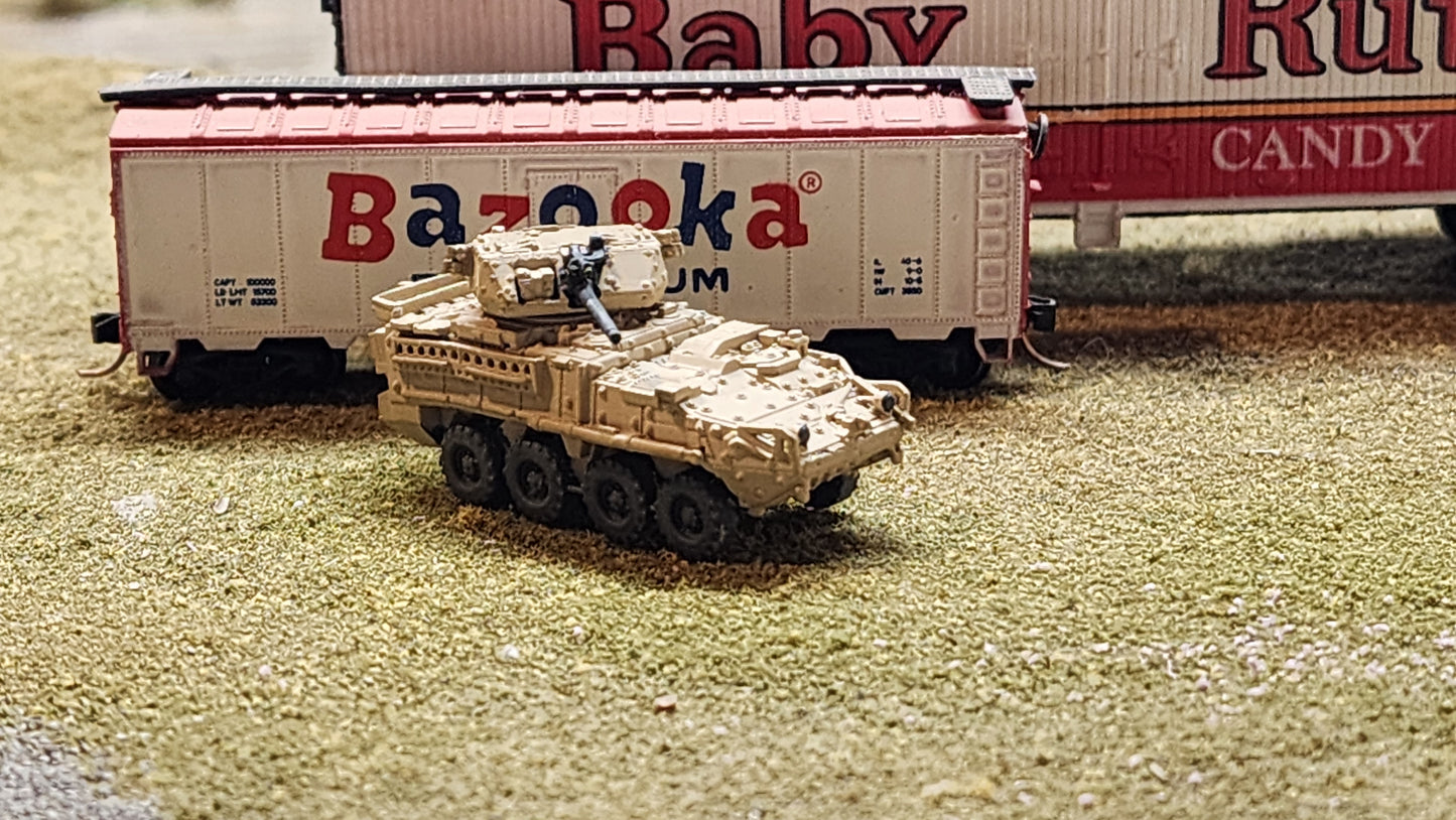 N Scale 1:160 Stryker 30 mm Infantry Carrier Vehicle – Dragoon -Desert Camo