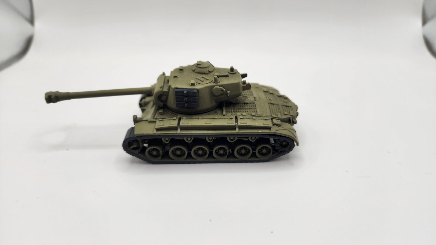 HO Scale 1:87 M26 Pershing Heavy Tank - US Army - OD Green