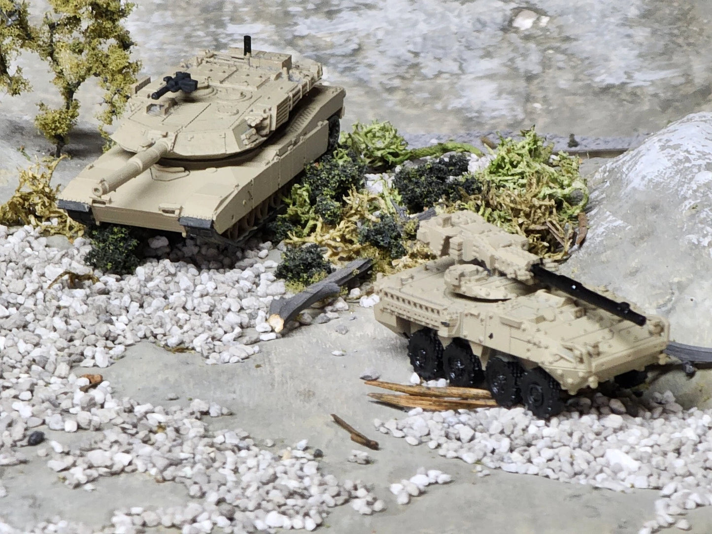N Scale 1:160 M1A1 Abrams MBT 3D Printed and Hand Painted- US Army Desert Camo