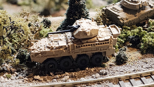 N Scale 1:160 Stryker 30 mm Infantry Carrier Vehicle – Dragoon -Desert Camo