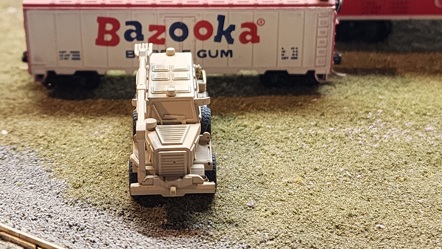 N Scale 1:160 Buffalo MRAP (mine protected vehicle) - Desert Camo