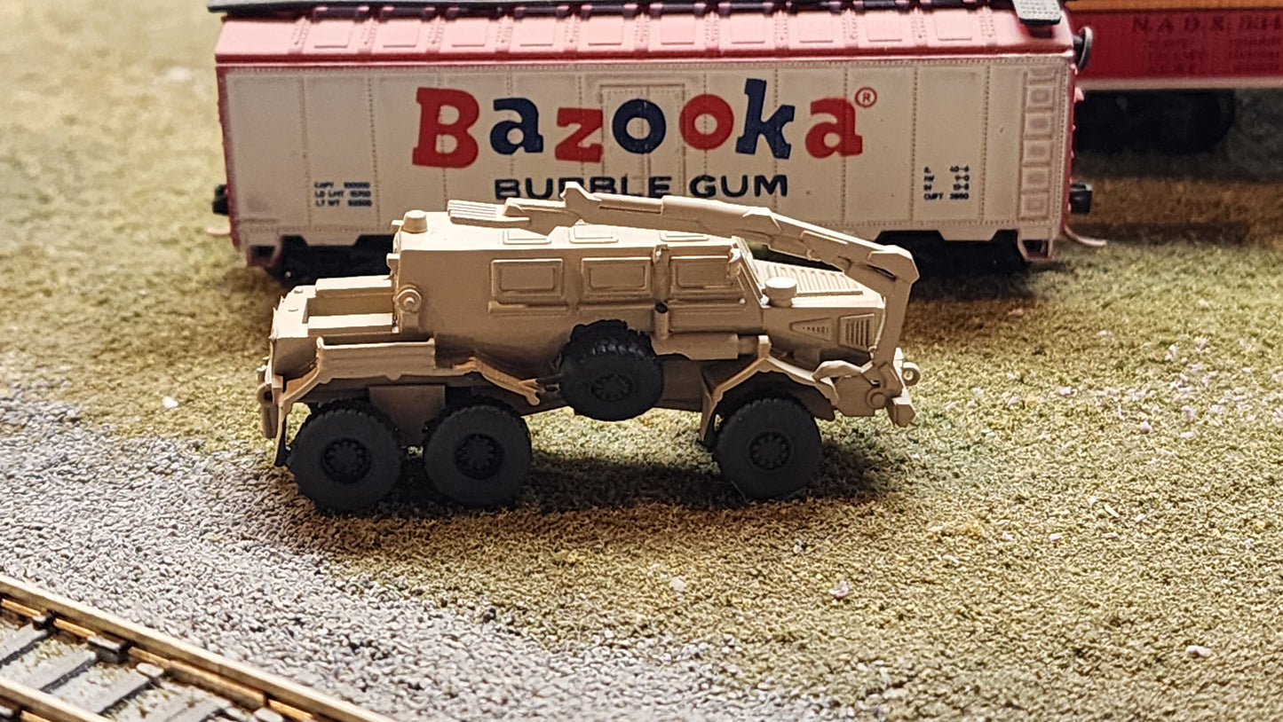 N Scale 1:160 Buffalo MRAP (mine protected vehicle) - Desert Camo