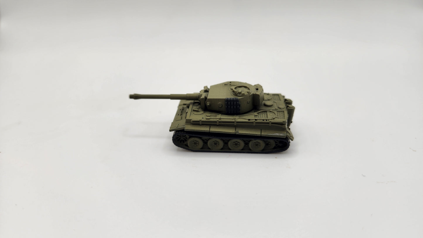 N Scale 1:160 Tiger 1 German Heavy Tank WWII Armor Olive Green