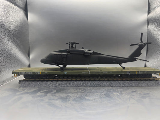 HO Scale 1:87 Sikorsky UH-60 Blackhawk Helicopter Trainload - US Army - CIA - Black