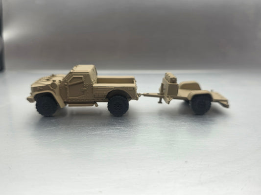 HO Scale 1:87 JLTV Cargo with Trailer Desert Camo US Army