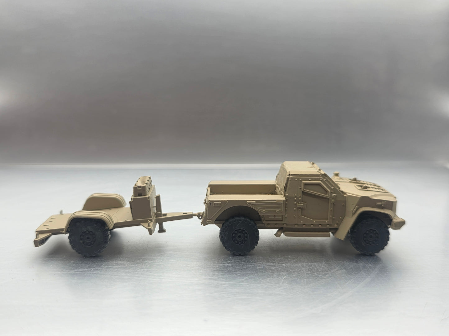 HO Scale 1:87 JLTV Cargo with Trailer Desert Camo US Army