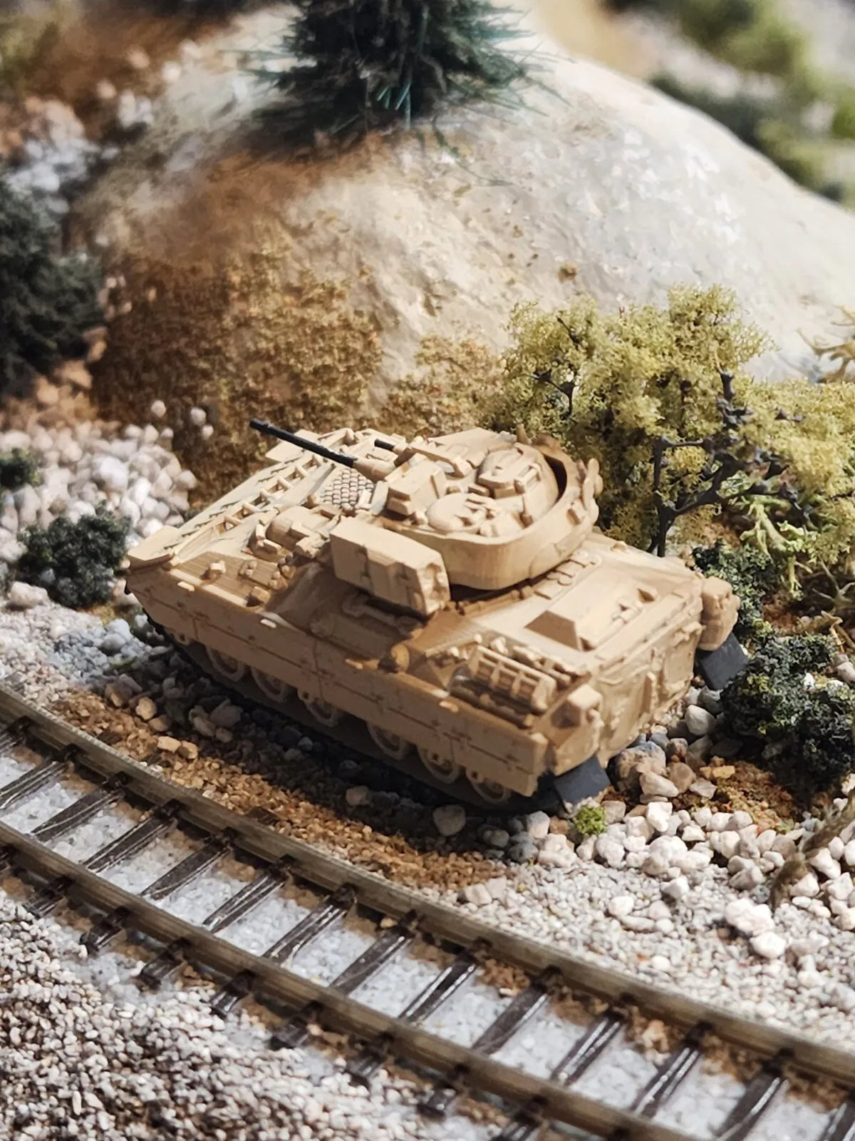 N Scale 1:160 M2 Bradley IFV 3D Printed and Hand Painted- US Army Desert Camo