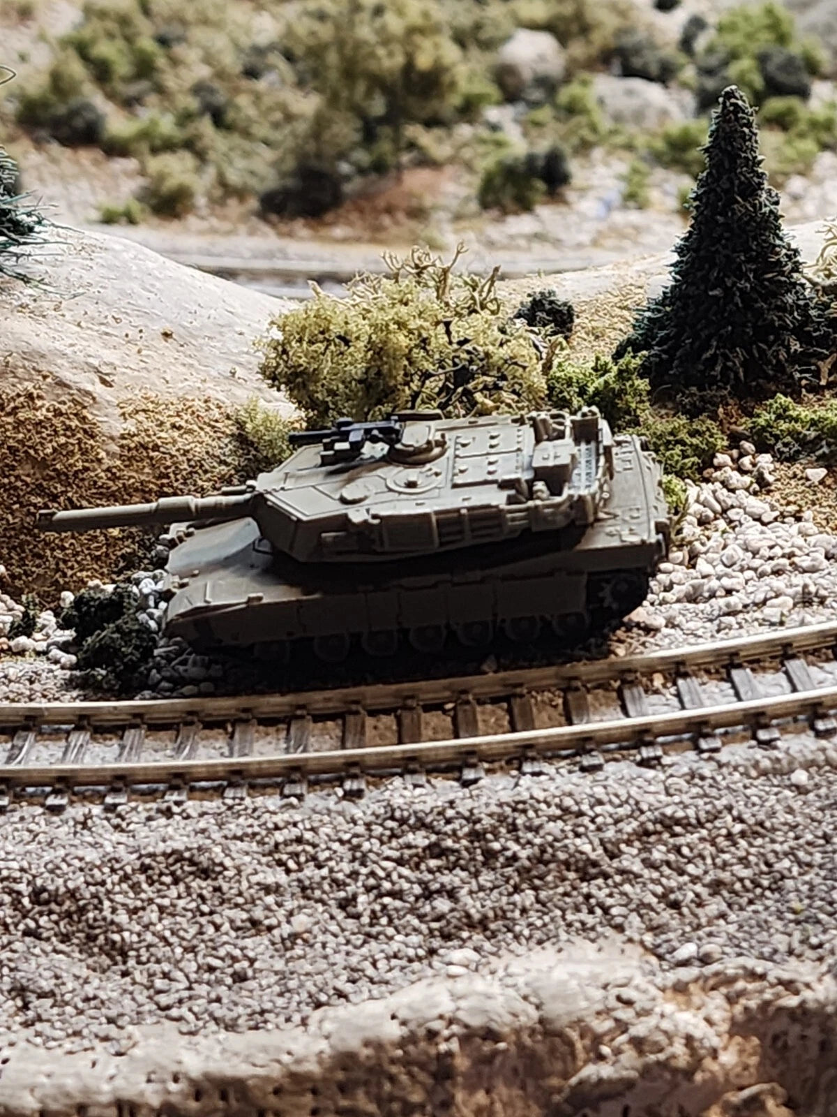 N Scale 1:160 M1A1 Abrams MBT 3D Printed and Hand Painted- US Army OD Green