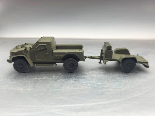 HO Scale 1:87 JLTV Cargo with Trailer OD Green US Army