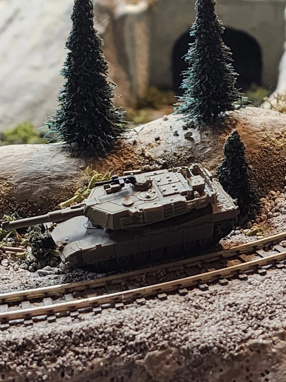 N Scale 1:160 M1A1 Abrams MBT 3D Printed and Hand Painted- US Army OD Green