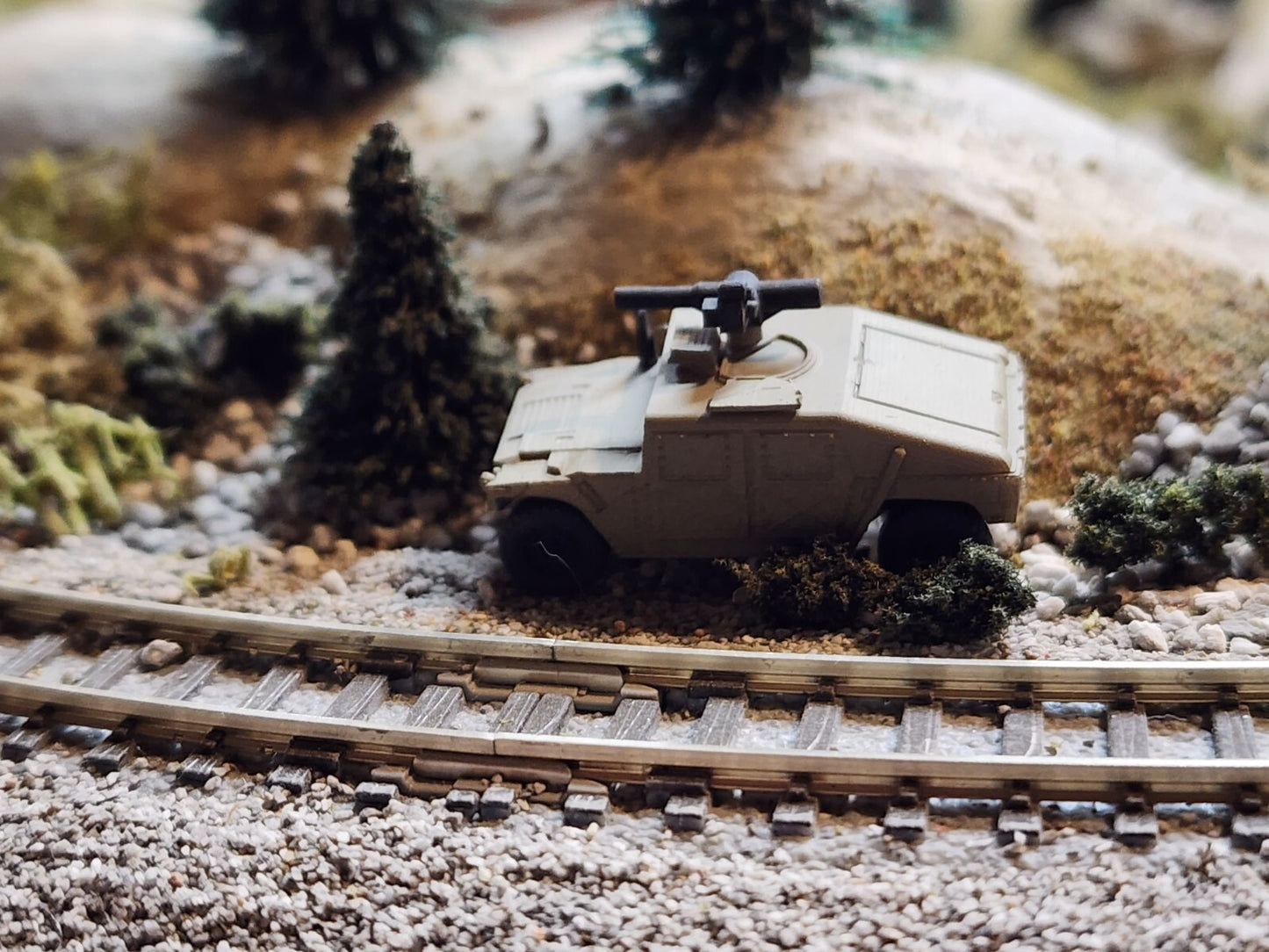 N Scale 1:160 HMMWV TOW Launcher- US Army OD Green