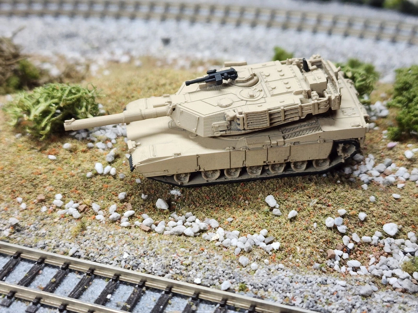 N Scale 1:160 M1A1 Abrams MBT 3D Printed and Hand Painted- US Army Desert Camo